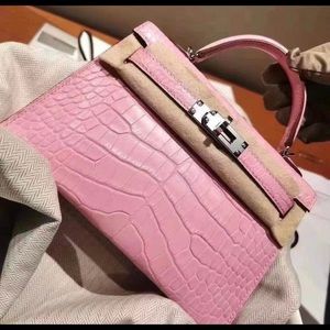 Hermes Mini Kelly II Sellier crocodile Matte